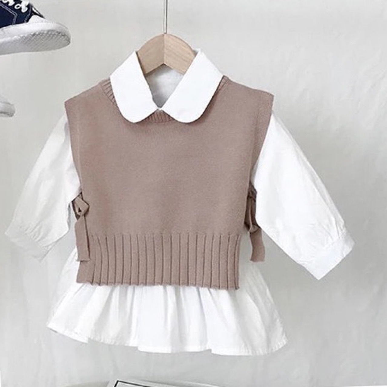 2020 Fashion Autumn Girls Clothes Knit Gilet+Long Sleeve Shirt 2pcs Children Clothing Set 2020 Fashion Autumn Girls Clothes Knit Gilet+Long Sleeve Shirt 2pcs Children Clothing Set