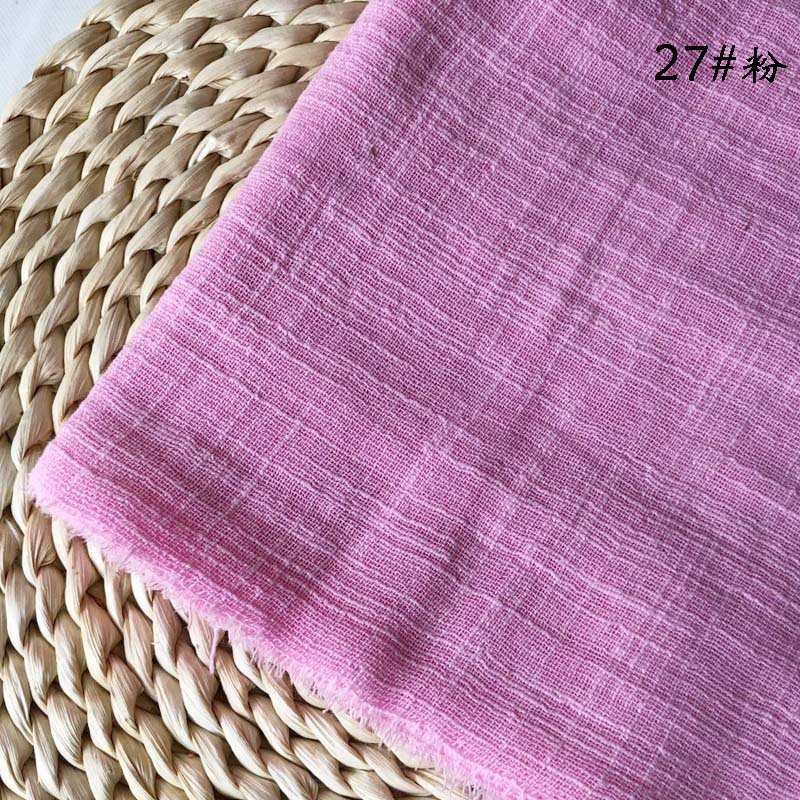 双层竹节平纹 仿麻竹节面料 中国风汉服童装纯棉面料 双层纱布