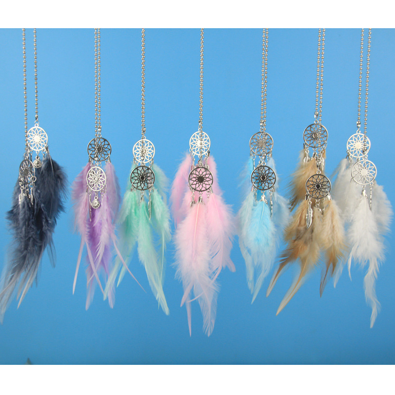 Night Market Push Internet Celebrity Dreamcatcher Car Car Pendant Goddess Creative Fashion Rearview Mirror Hangings Feather Charm