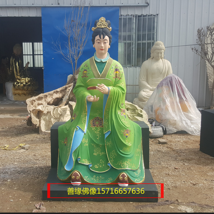 树脂玻璃钢蚕神娘娘神像虫蝗奶奶神像图片河南佛像厂直销