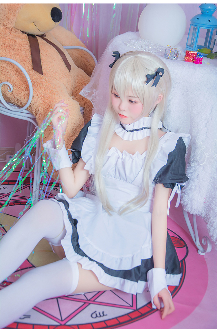 春日野穹女仆装咖啡厅工作服缘之空cosplay服穹妹动漫服一件代发