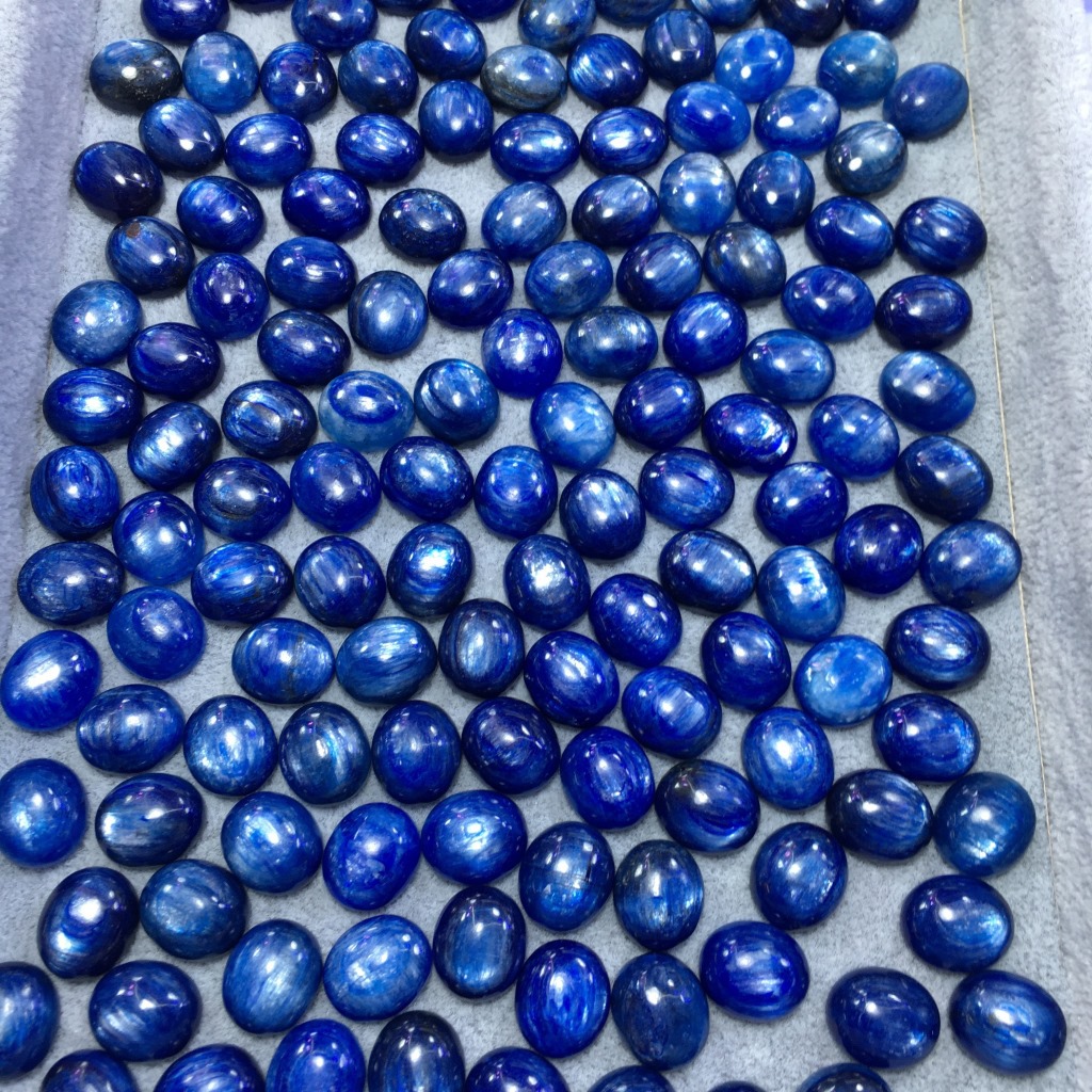 天然蓝晶石裸石戒面男女款蓝晶石12*14mm戒面diy镶嵌戒面厂家直销