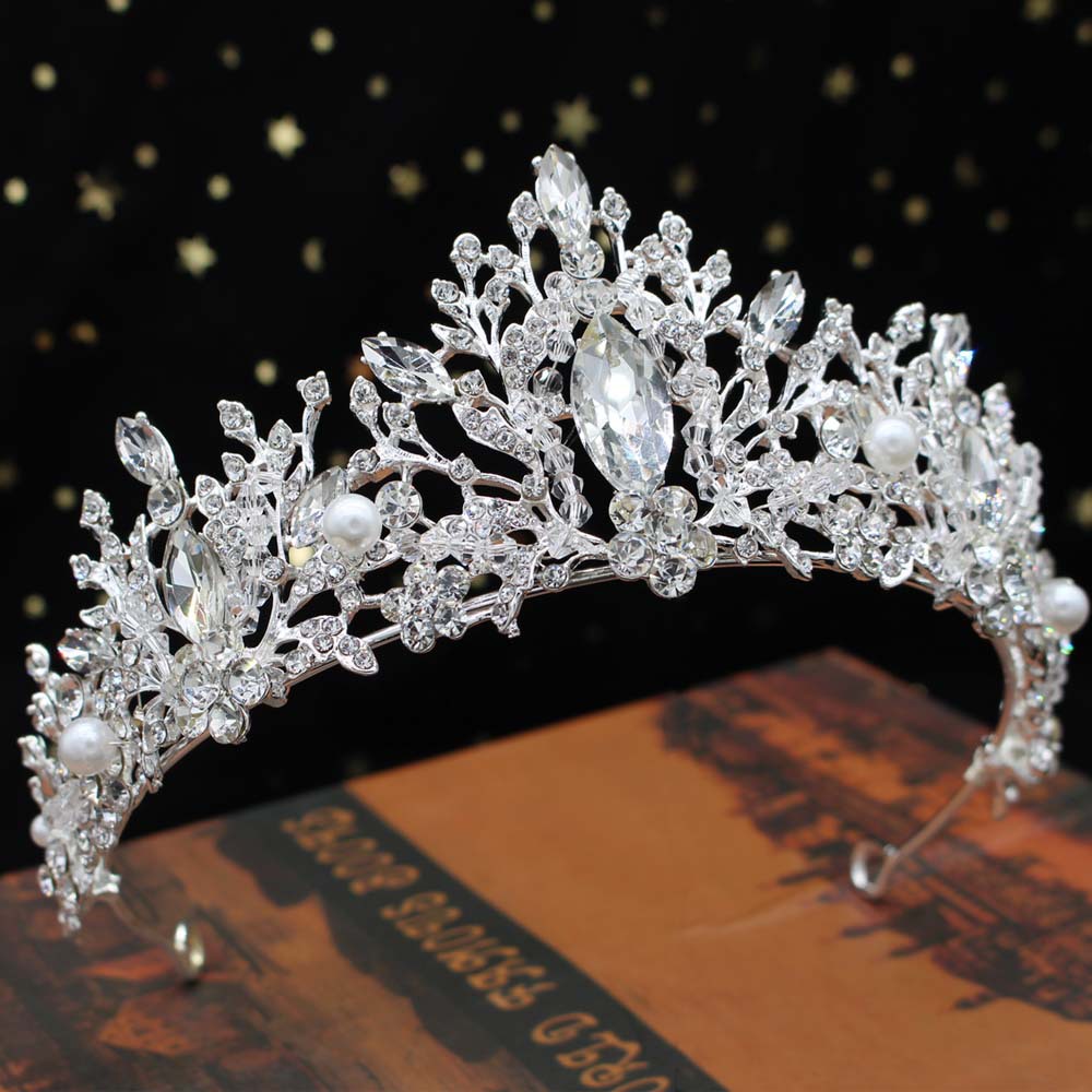 新娘皇冠头饰结婚配饰水晶王冠大气公主成人女王生日工发饰厂直销