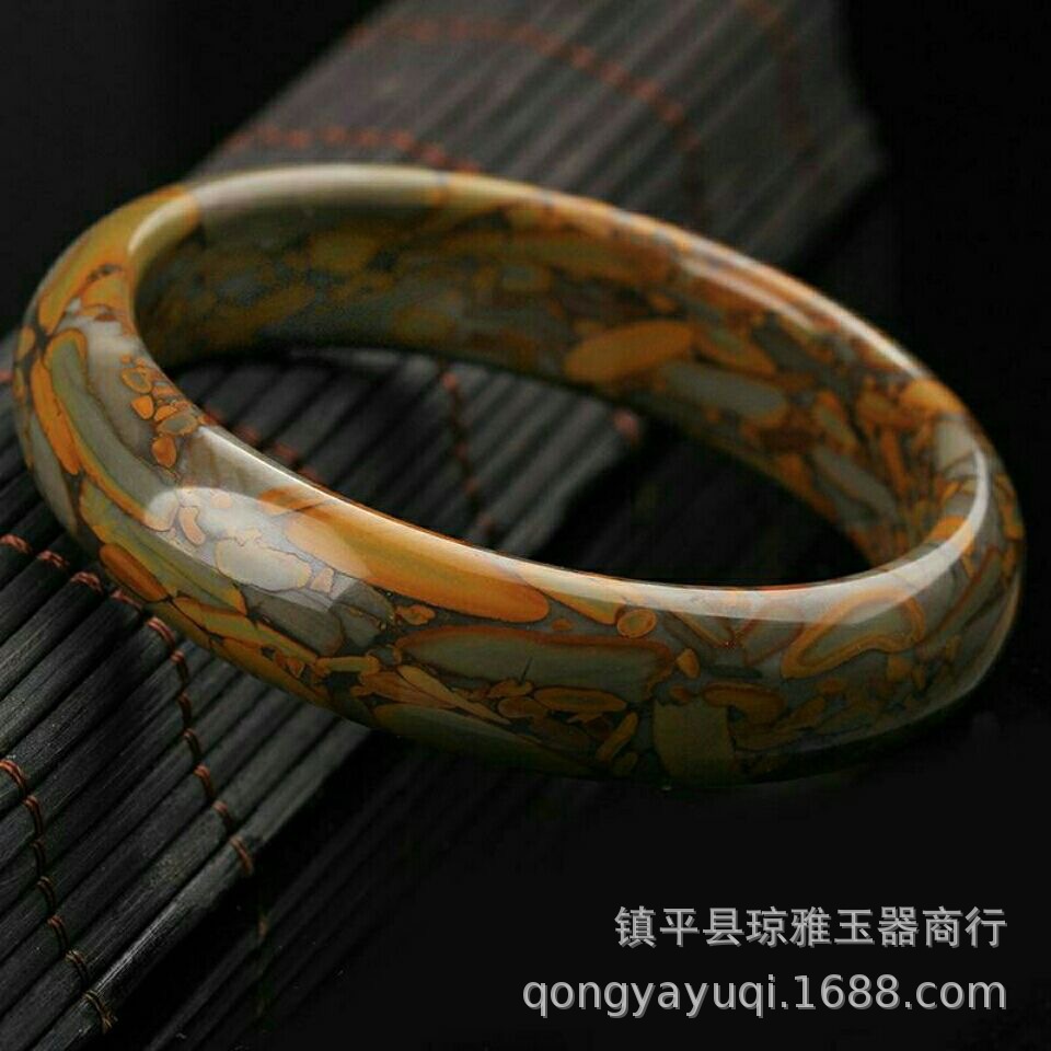 会销礼品山东女娲石手镯子七彩玉石玉器女款玉镯批发直播送礼货源