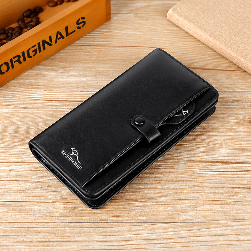 Quality Men's PU Leather Wallet Fashion Long Clutch Business Large Capacity Men's Wallet Card Holder One Piece Dropshipping