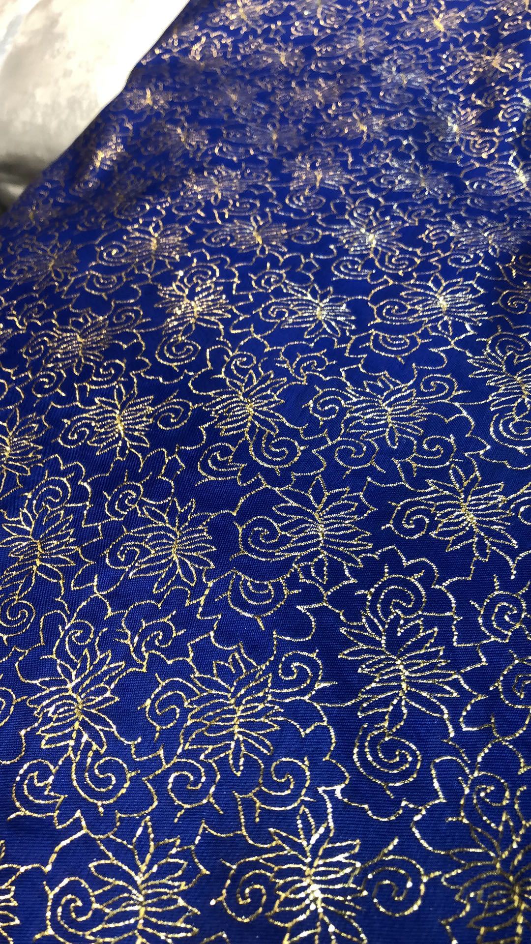 真丝织锦缎金线布料汉服和风桑蚕丝旗袍提花绸缎面料蒙古袍6258