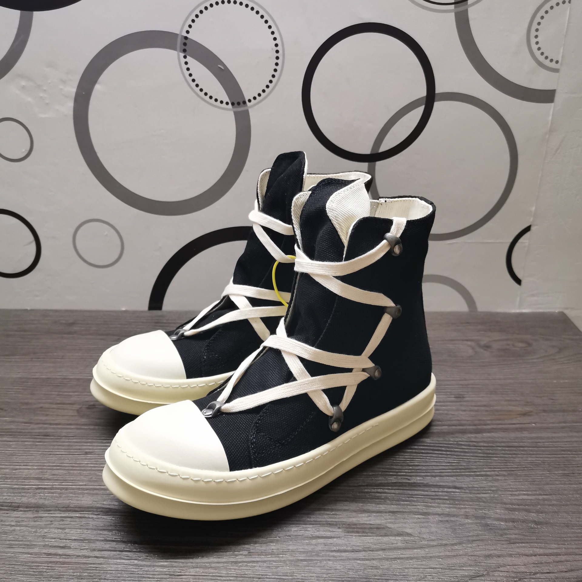 ro系五芒星潮鞋街舞鞋高帮帆布五金情侣男女休闲鞋日常男鞋