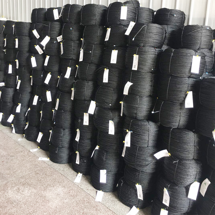厂家定制各种粗细的聚乙烯三股绳全新料黑色绳索拉力强耐磨渔网绳