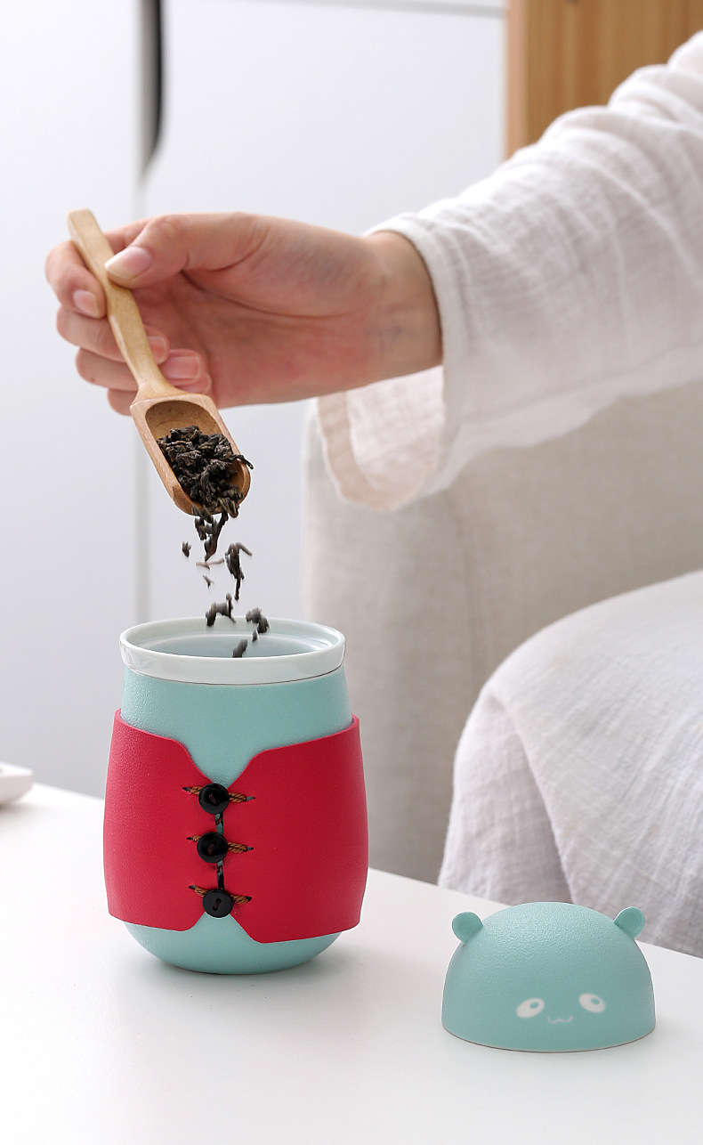 便携式陶瓷泡茶杯茶水分离杯户外简易个人水杯礼品杯定制logo