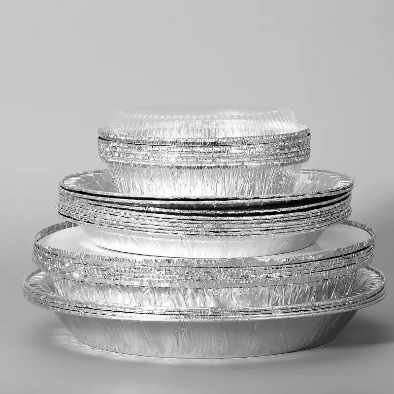 1425 一次性圆形铝箔盒 菜盘 烧烤盘 蛋糕盘 发糕盘 芝士蛋挞6寸