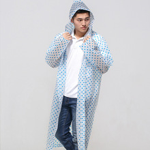 厂家直销EVA时尚波点成人雨衣 男女通用非一次性雨衣户外旅游雨披