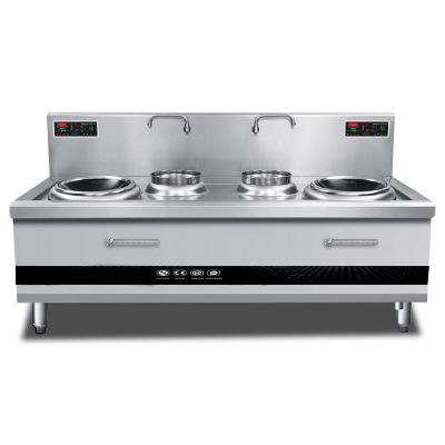 双头双尾电磁小炒炉15kw*2 酒店食堂商用双炒双温灶厂家定制
