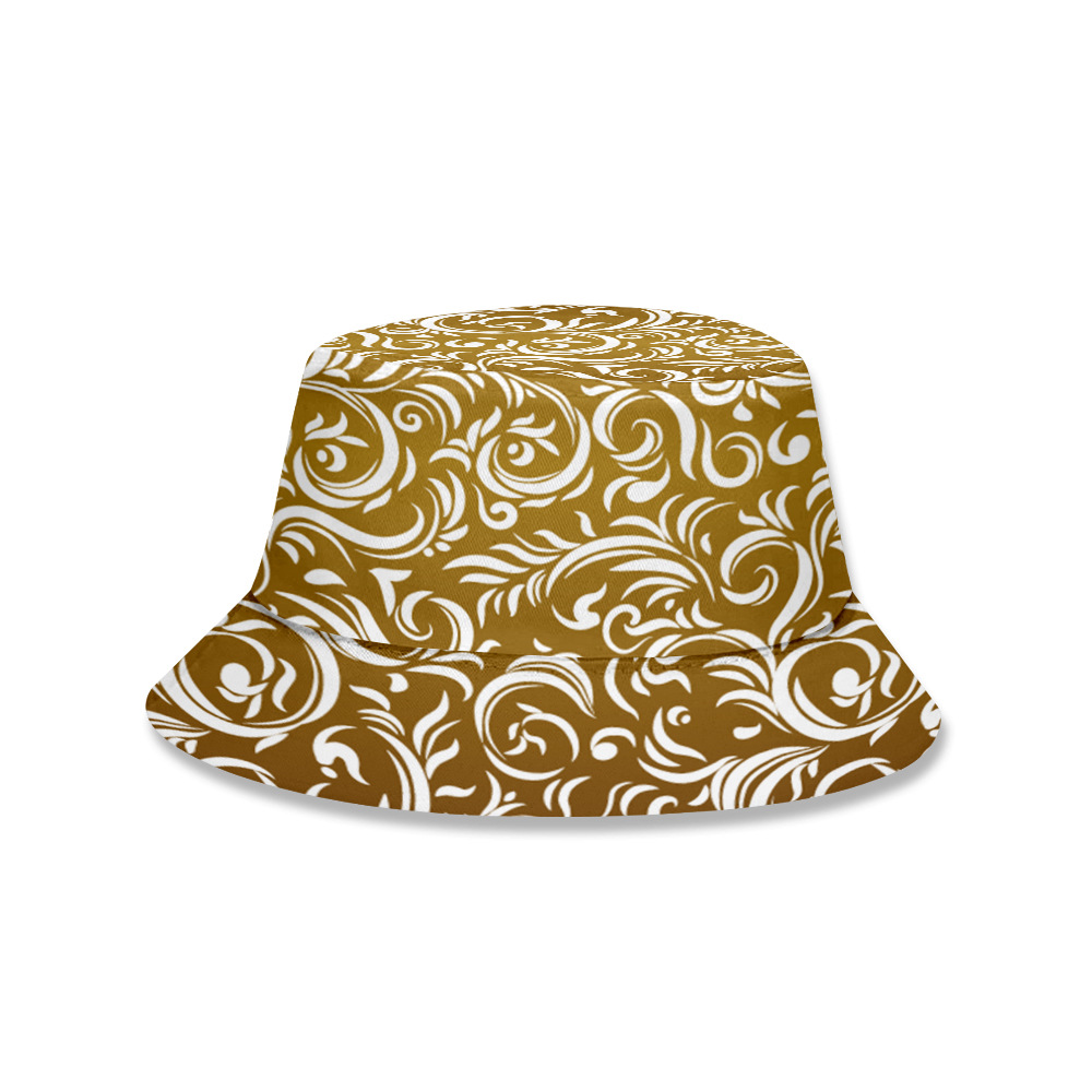 新款3d印花平铺元素渔夫帽子儿童情侣盆帽夏天遮阳帽潮可定制