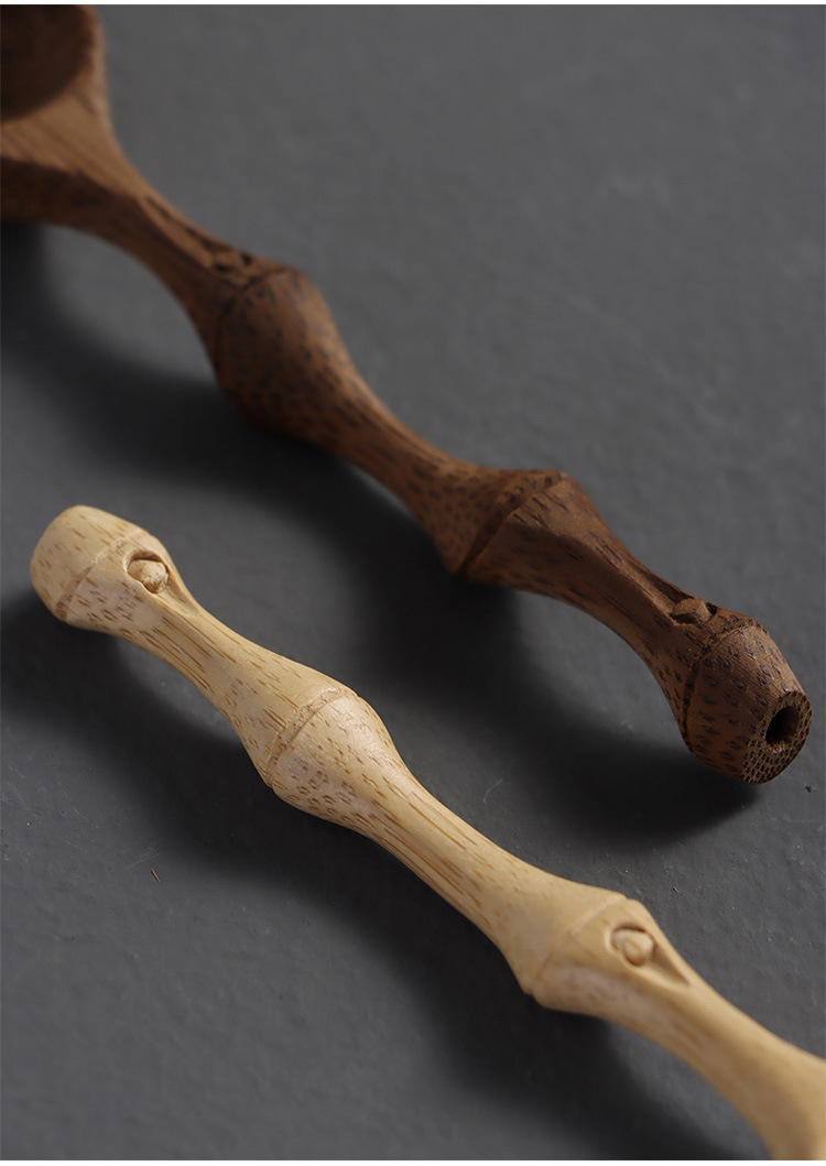 手工竹雕茶则取茶勺 茶道六君子茶铲赏茶荷 功夫茶具配件一件代发