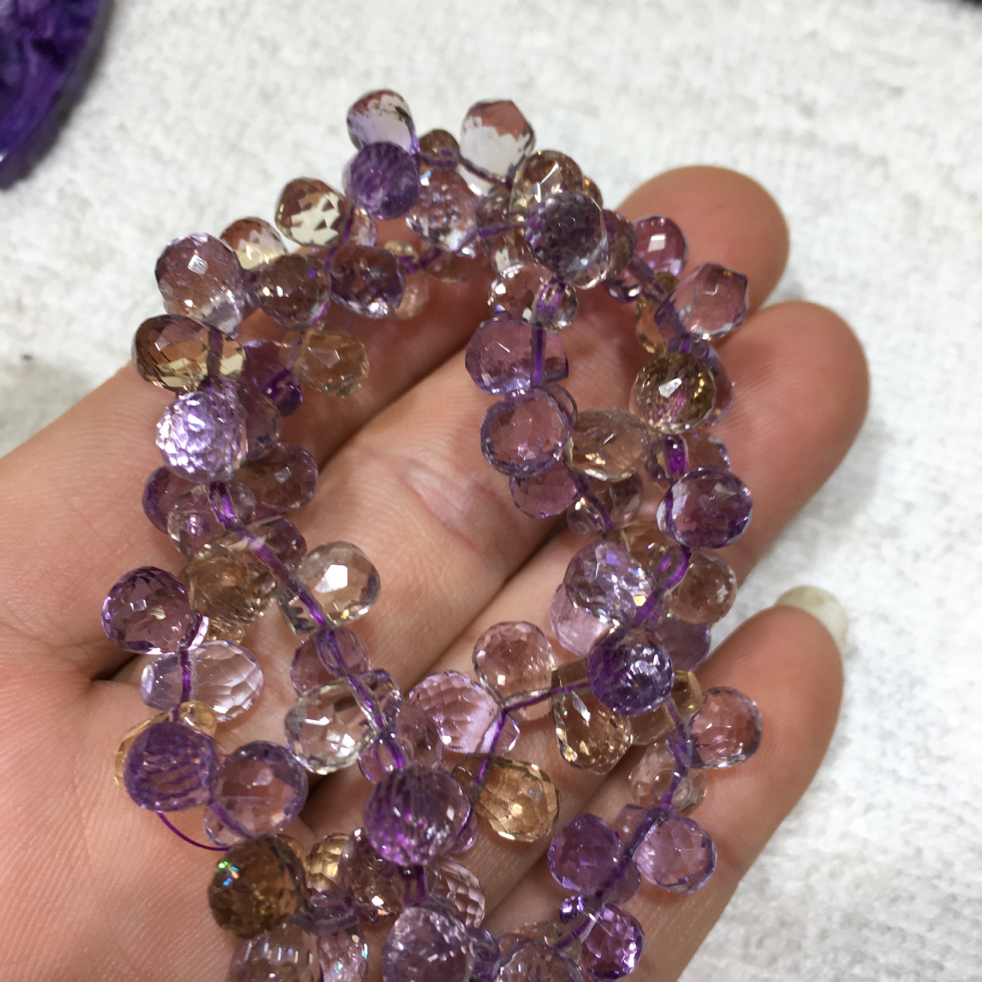 黄水晶紫水晶小水滴