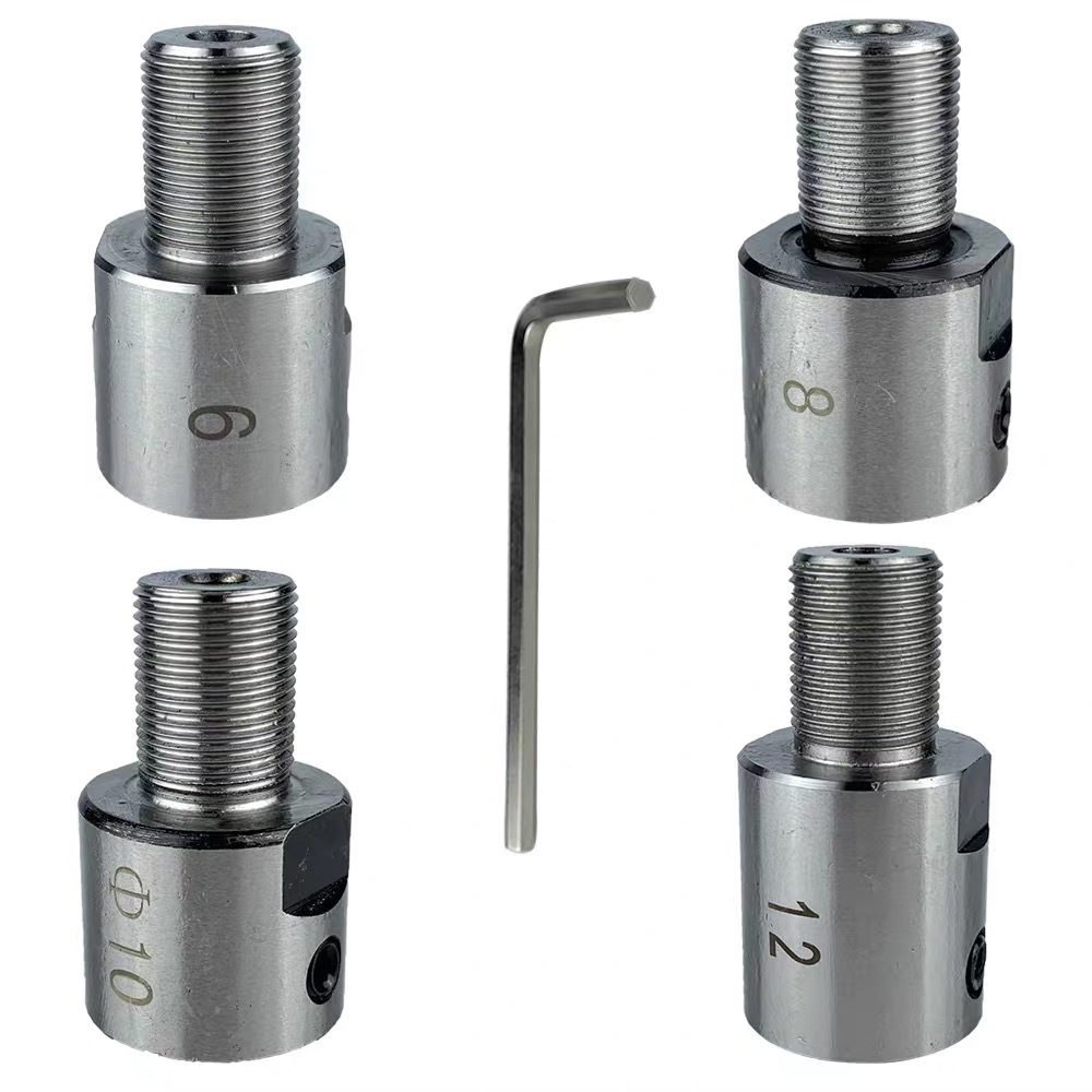 木工卡盘三爪四爪迷你卡盘k01 k02电机轴连接杆12mmm14卡盘连接套