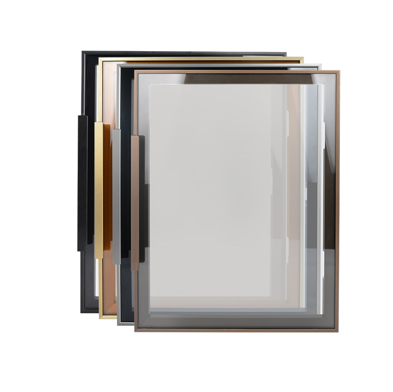 定制铝框玻璃门型材20极简酒柜玻璃门工厂直销轻奢衣柜玻璃门