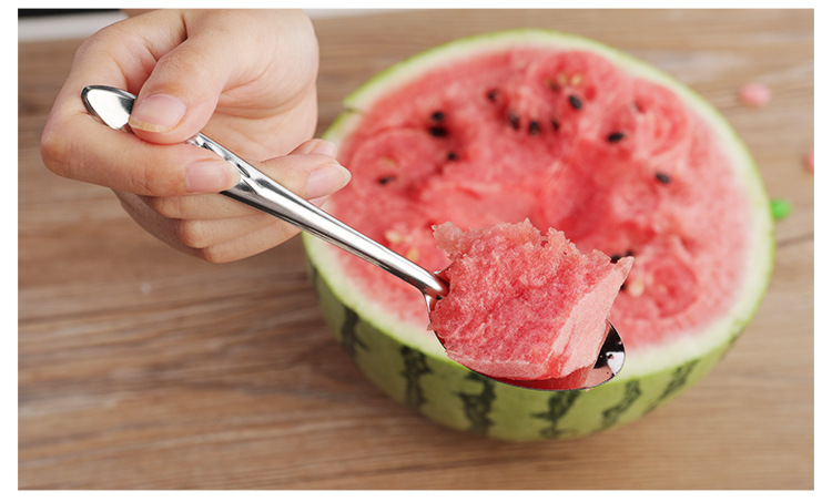 不锈钢西瓜勺子小勺子 家用玫瑰小勺 不锈钢餐具汤匙调羹汤勺饭勺