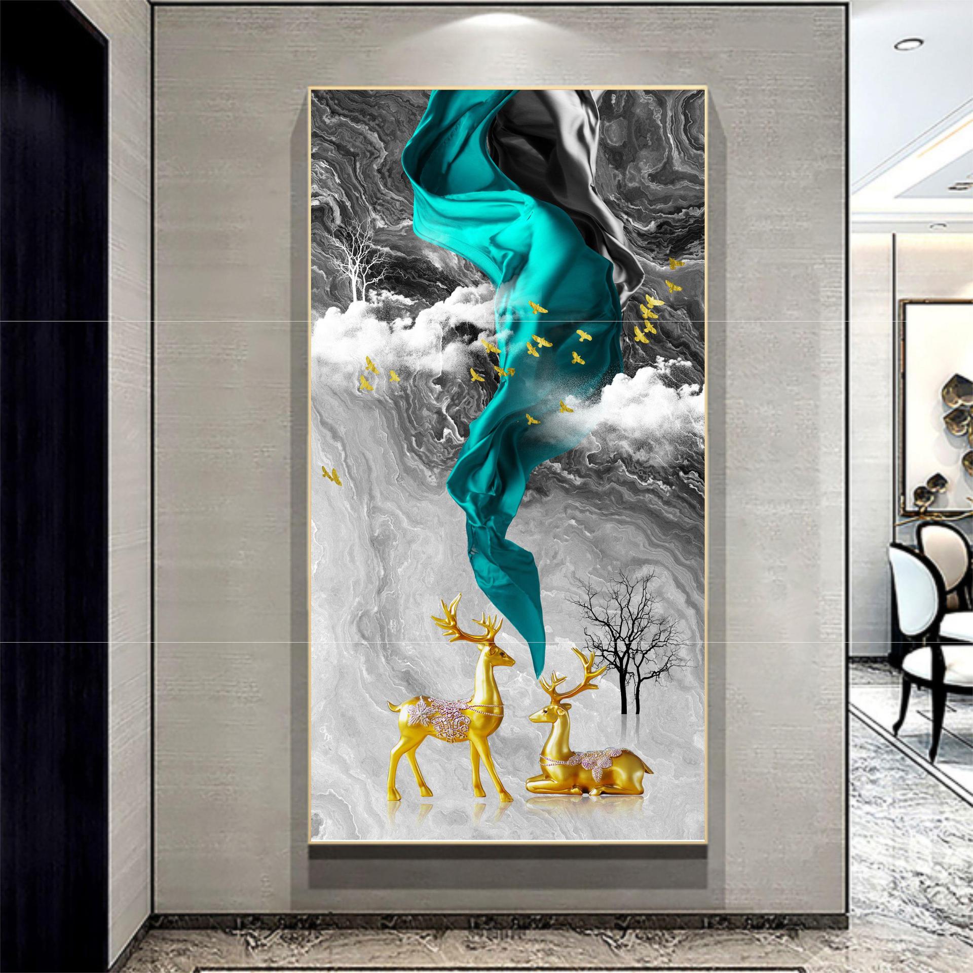 3d立体墙贴玄关过道走廊背景墙装饰墙壁贴画自粘墙画墙纸壁画定制