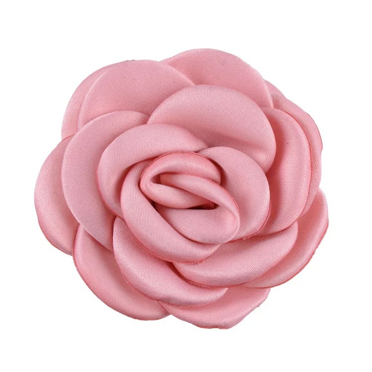 Cross-Border Hot Sale Fabric Flower 6cm Burning Edge Camellia Flower DIY Children Headwear Clothing Accessories Accessories