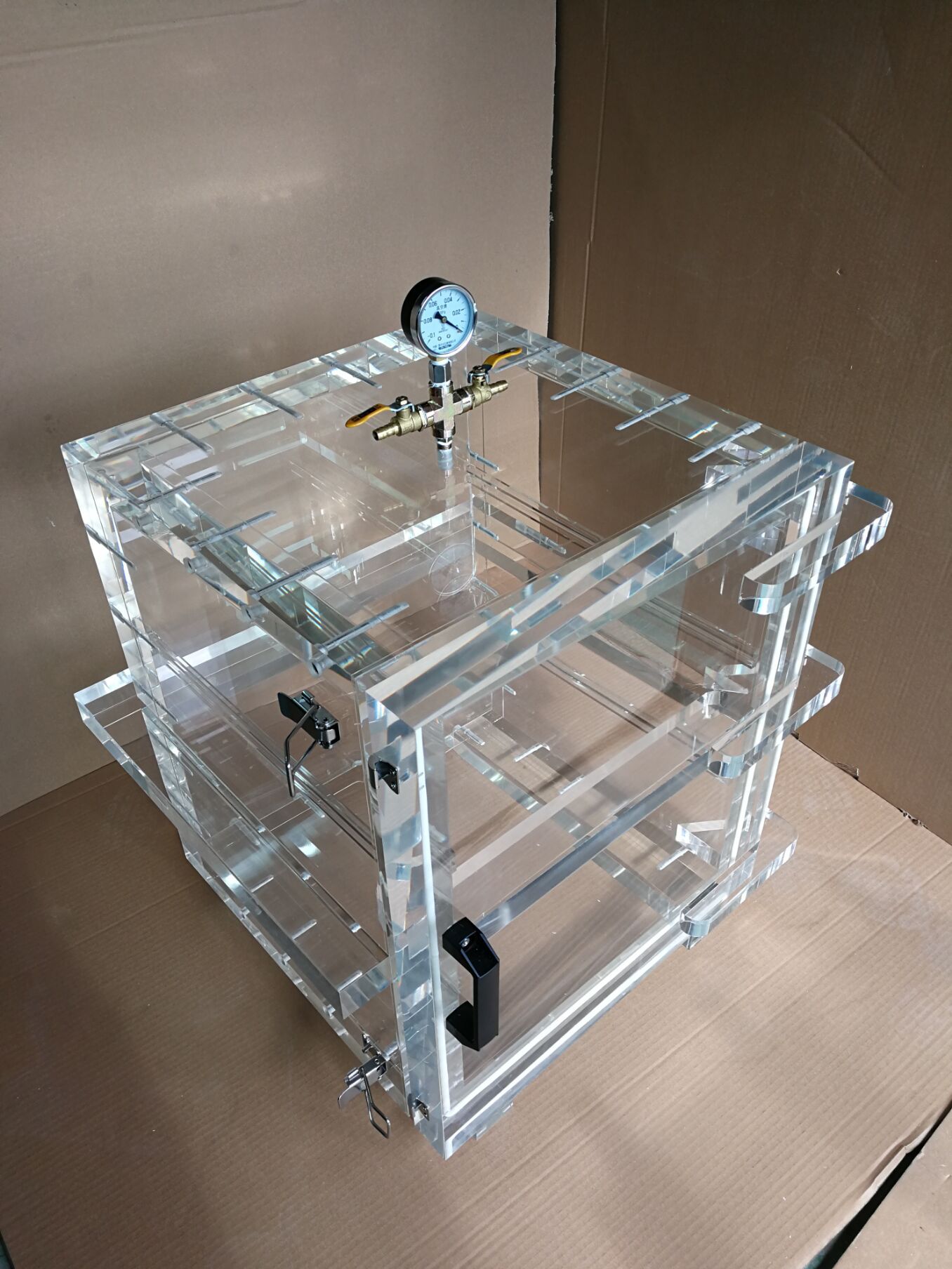 长期供应定制亚克力真空箱密封箱销售收纳箱手套箱器材实验箱