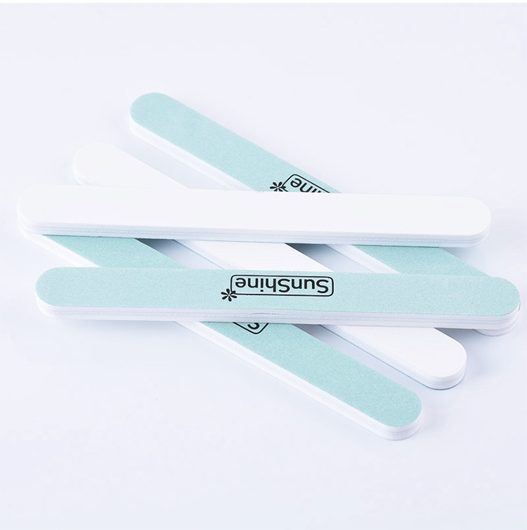 美甲抛光条双面海绵磨指甲砂条打蜡超亮护理工具绿白两面增亮神器