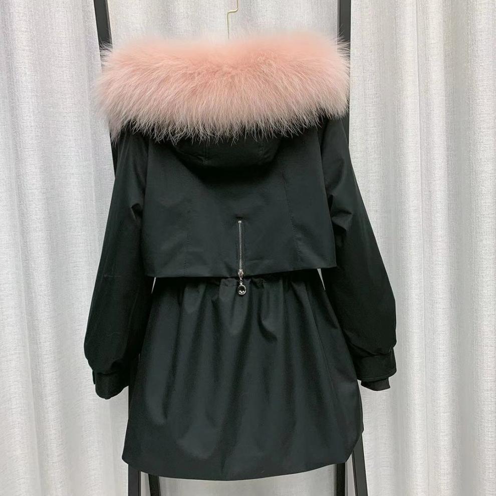 派克服女2020冬季新款貉子毛大毛领短款真兔毛内胆可拆卸皮外套