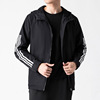 spring and autumn New Brand Men's Hooded Jacket motion leisure time Windbreaker Three bars men's wear Youth coat Cross border student spring and autumn New Brand Men's Hooded Jacket motion leisure time Windbreaker Three bars men's wear Youth coat Cross border student