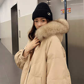 2%张贝贝同款羽绒服女中长款新款长款过膝加厚狐狸毛领收