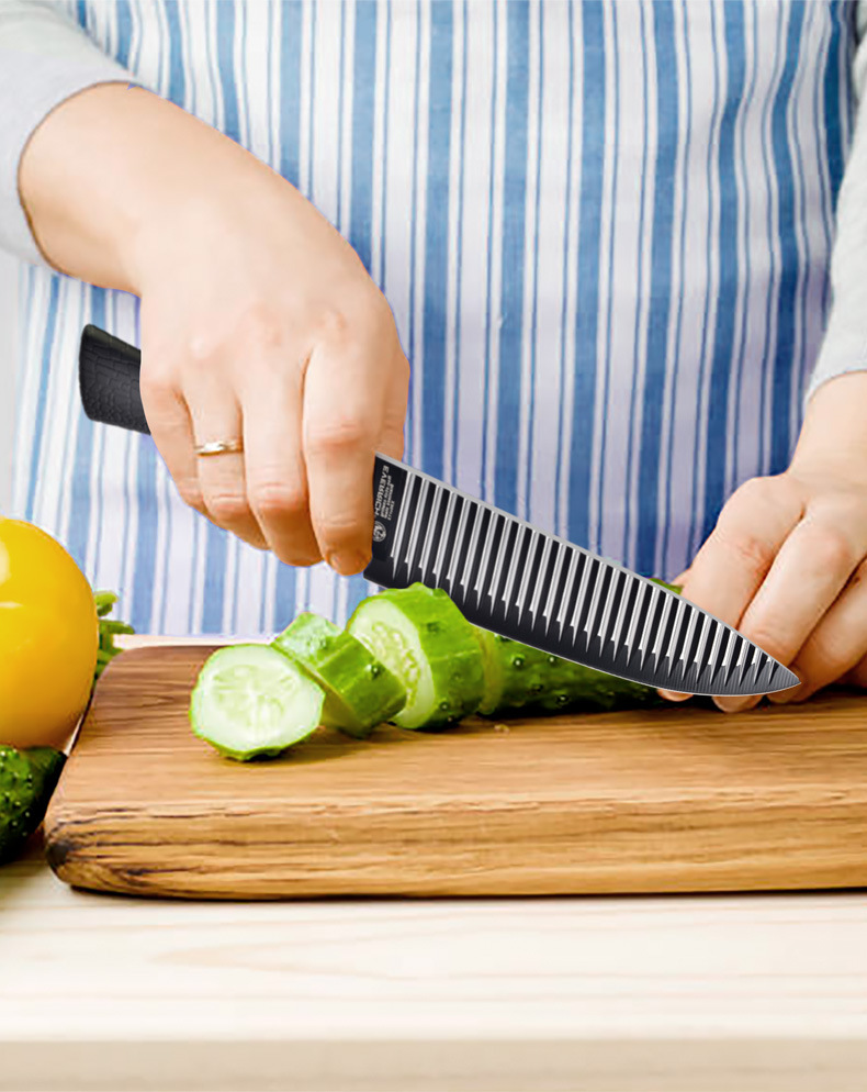 everrich钢烤漆厨房套刀喷漆不粘刀波浪纹不粘刀印花礼品厨师刀具