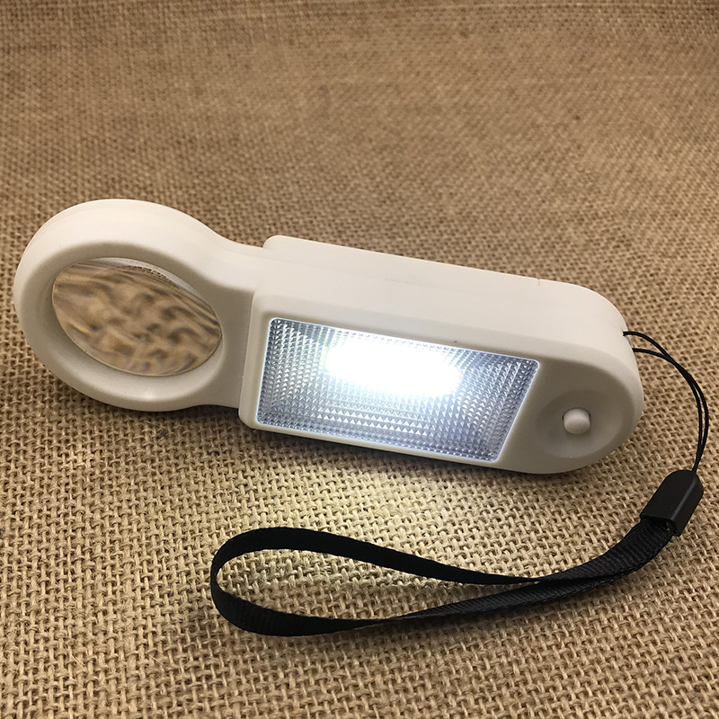 晶辉 厂家手持挂绳cob带灯手电放大镜老人阅读珠宝鉴定32放大镜