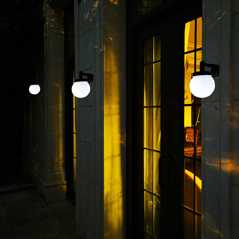 走廊过道外墙壁灯 简约球形装饰白色壁灯庭院门口户外照明壁灯