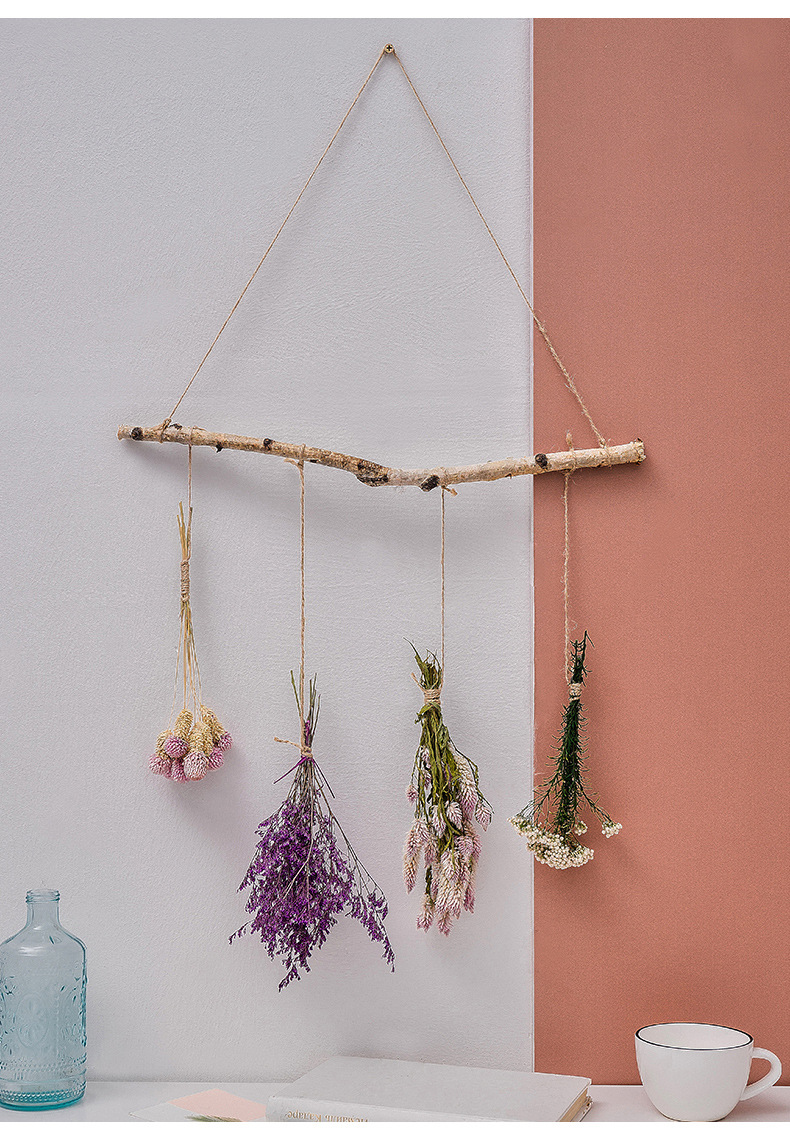 创意ins北欧风客厅房间卧室装饰品简约房门墙上墙面干花挂饰挂件