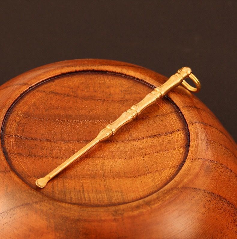 手工铜掏耳勺铜耳勺老式纯铜成人钥匙扣挂件吊坠挖耳朵耙工具