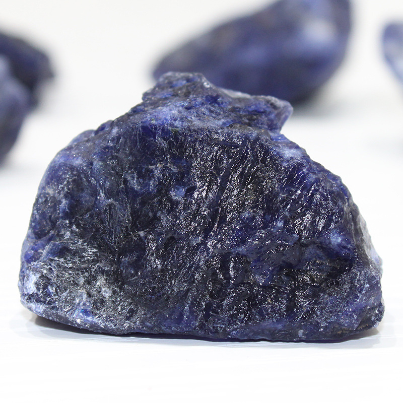 天然水晶原石方纳石蓝纹石矿物晶体毛料脉轮疗愈能量石装饰