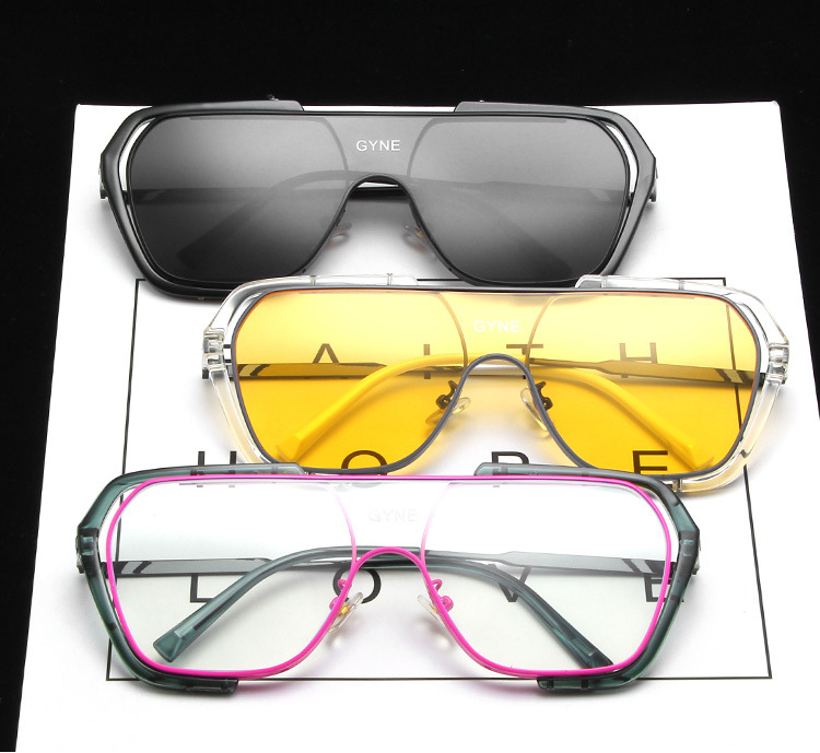 2020新款潮流字母连体眼镜框个性酷炫套圈眼镜欧美时尚男女平光镜