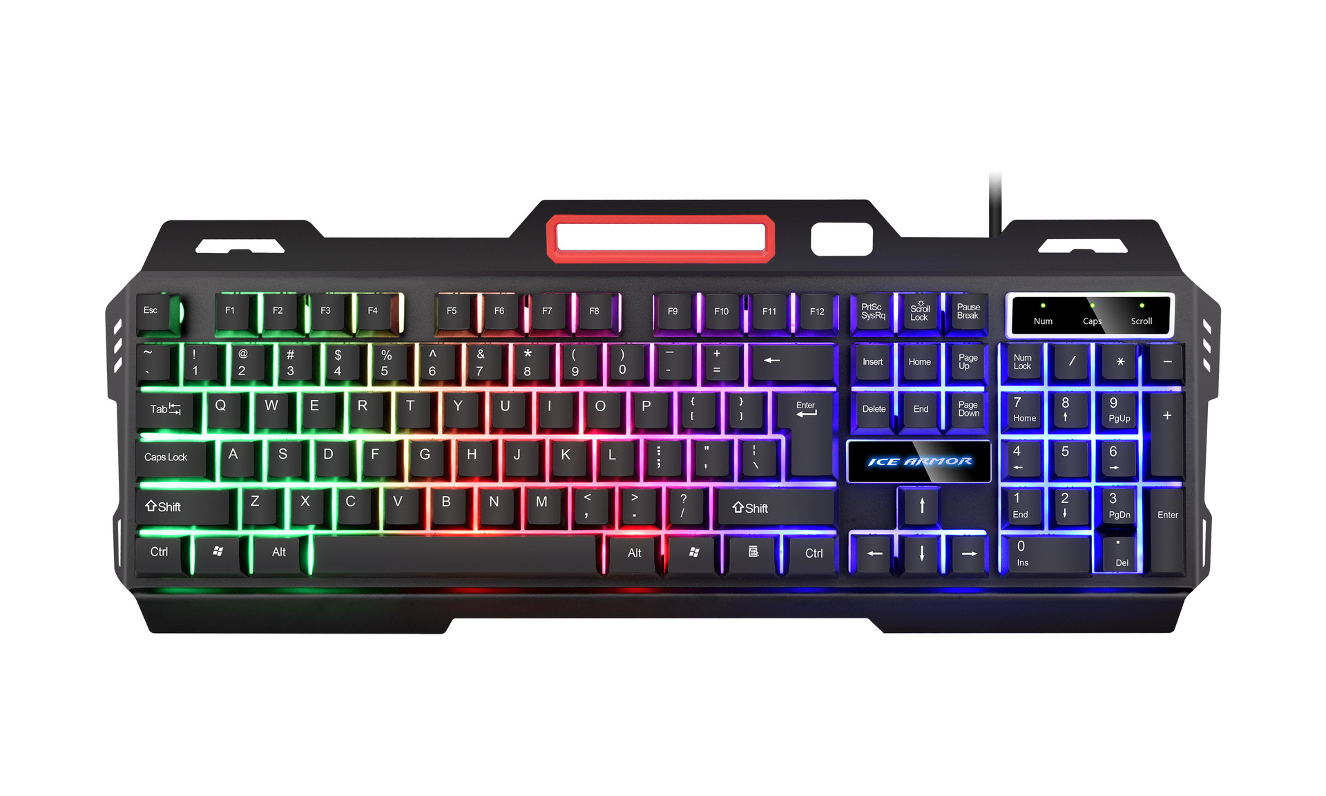 工厂直销 彩虹光金属游戏键盘 冰甲bk380金属游戏键盘 批发私聊