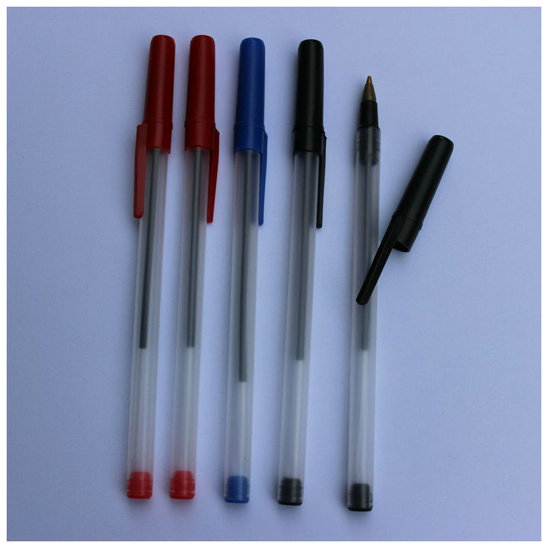 简易圆珠笔插套塑料原子笔学生礼品笔企业办公广告笔定制logo