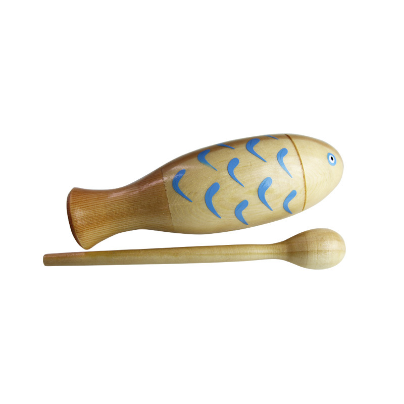 小鱼梆子奥尔夫打击乐器木质玩具儿童鱼形木鱼幼儿园音乐早教教具