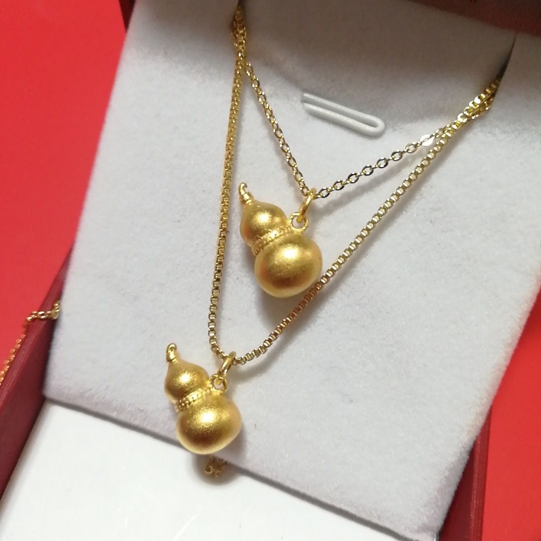 【沙金】抖音爆款999福禄葫芦项链 转运招财镀金古法传承葫芦吊坠