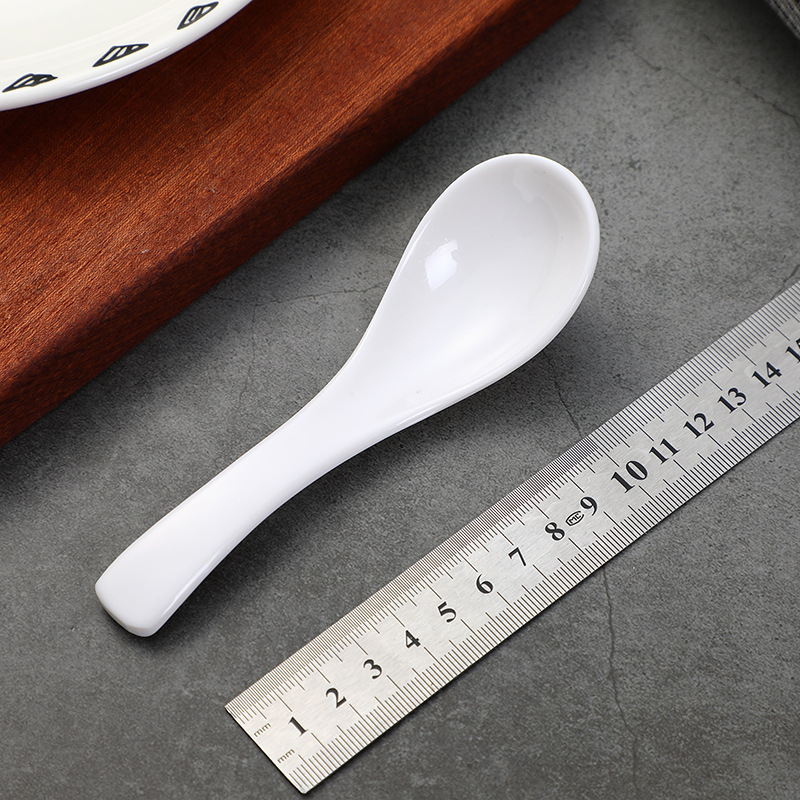 One Yuan Store Melamine Food Secret Set Spoon Imitation Porcelain Small Spoon Spoon Spoon White Spoon One Yuan Wholesale