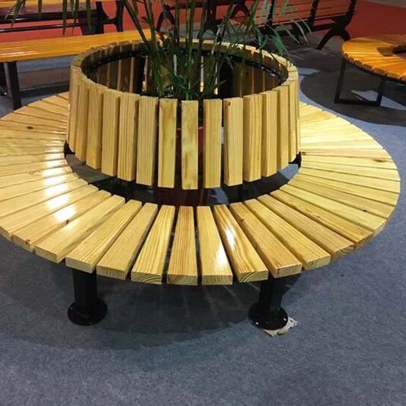 供应实木公园椅景区围树凳铁艺树池椅景观椅室外广场商业街座椅