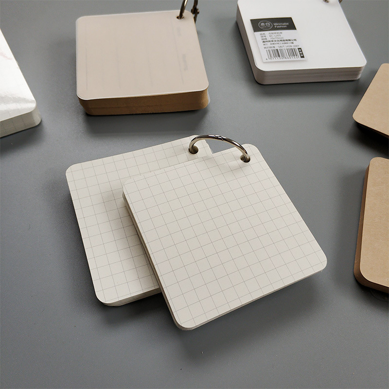 方形环扣本现货 可爱韩国创意环扣活页本铁圈本 便携可撕小单词本