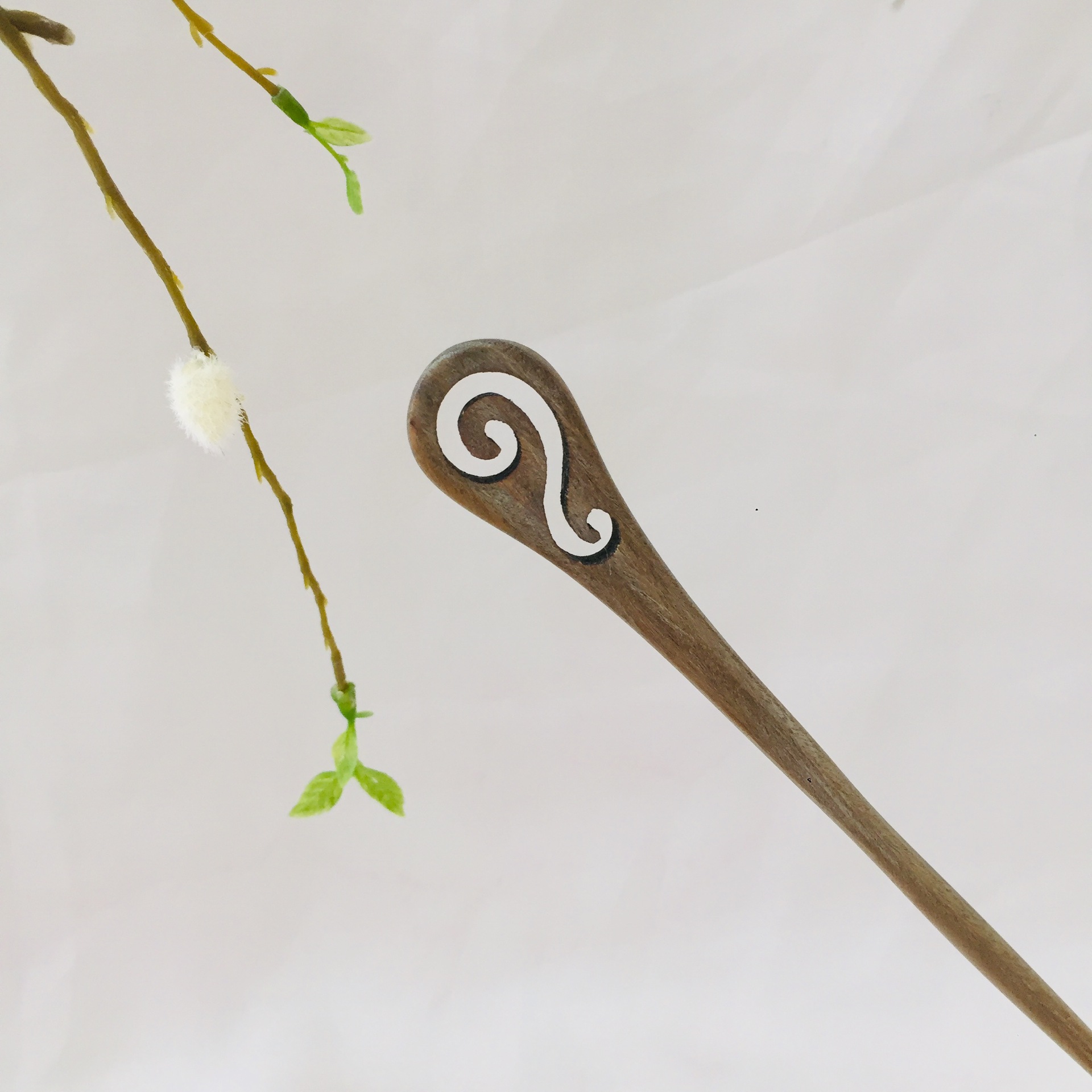 檀木香木绿檀发簪黑檀簪子饰品红檀素簪盘发古风发饰汉服头饰木簪