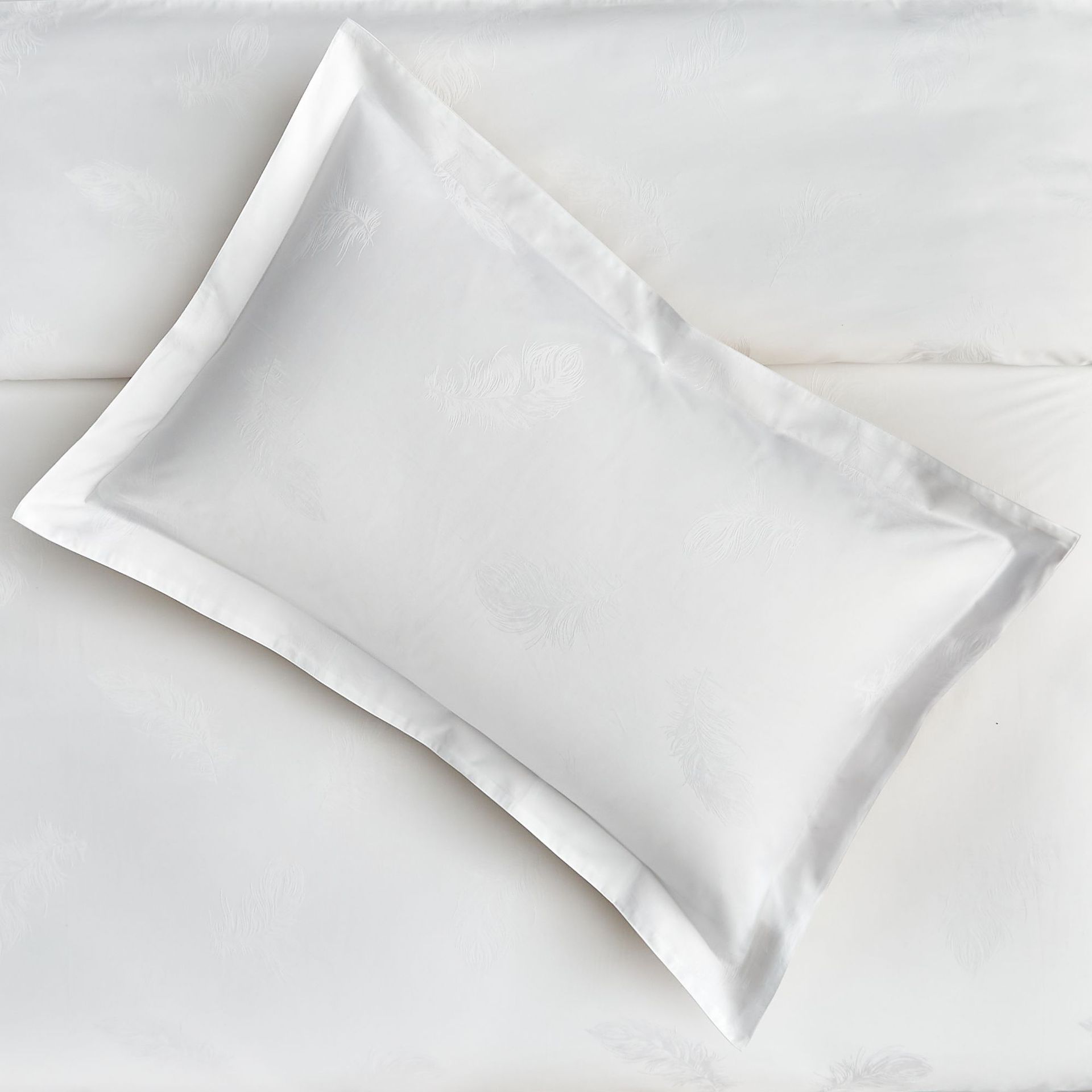 颂琪酒店布草纯棉枕套 宾馆酒店提花枕头套床上用品简约纯色枕套