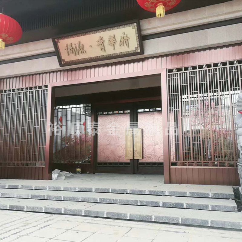 承接新中式售楼部不锈钢装饰工程佛山厂家定制山东中式售楼部大门