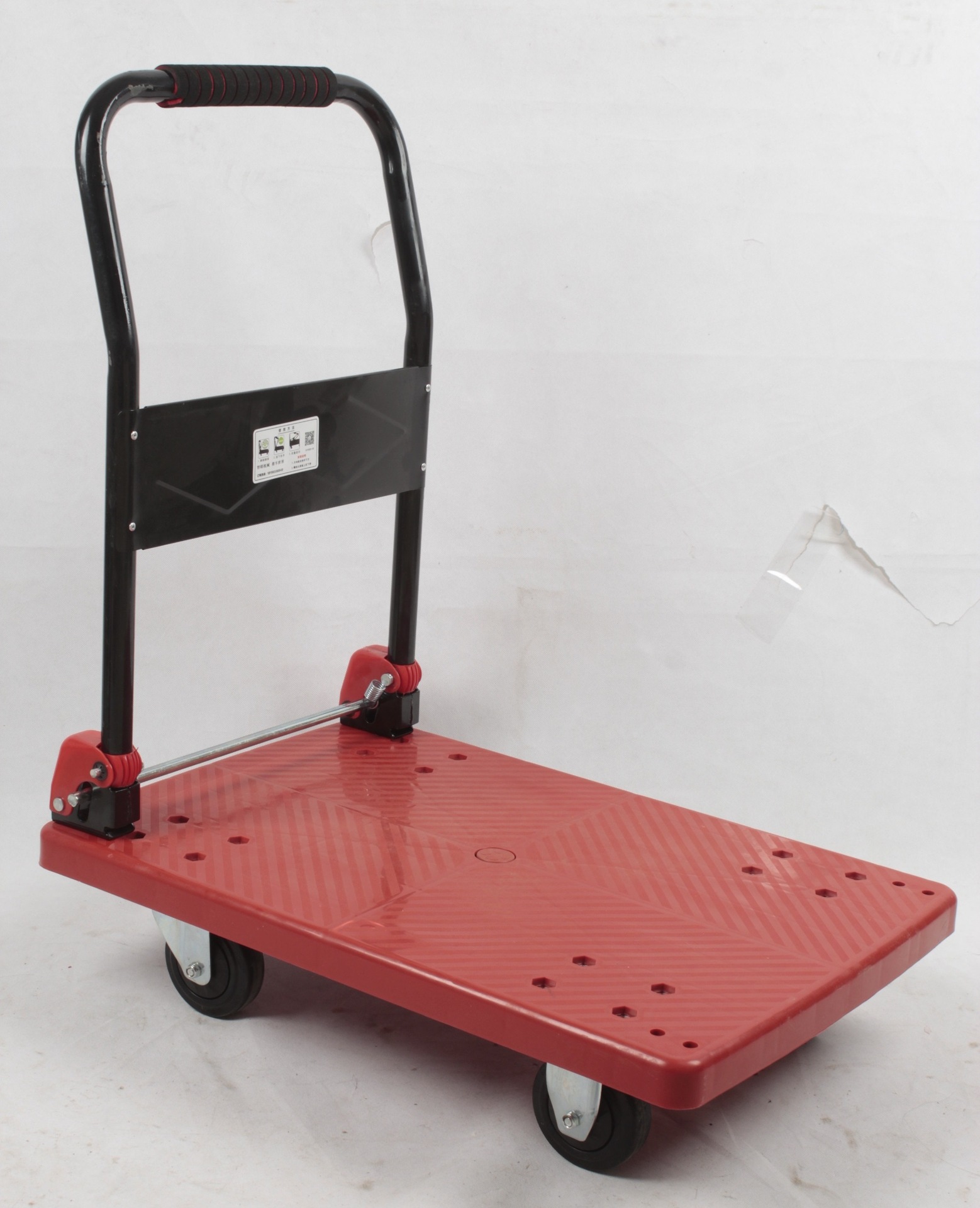 静音折叠小推车四轮工地物流手推车货物行李平板塑料推车厂家直销