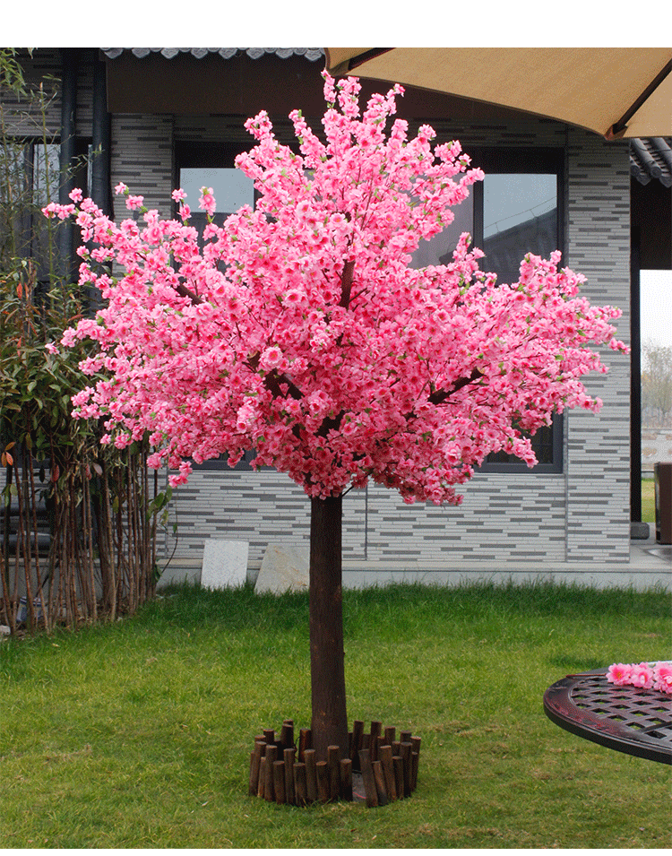 仿真桃花树客厅装饰许愿树仿真树大型植物假桃树商场布置仿真桃树