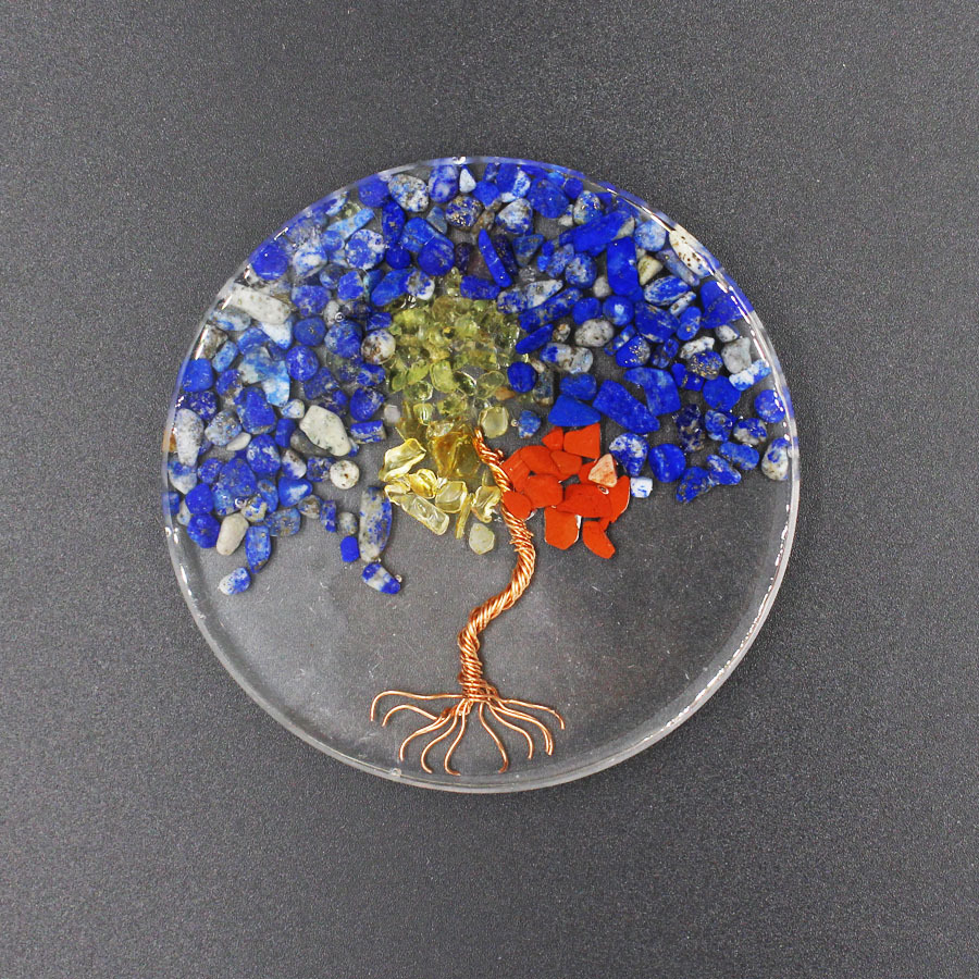 滴胶树脂水晶生命树圆形摆件室内装饰品工艺品复古风跨境外贸新款