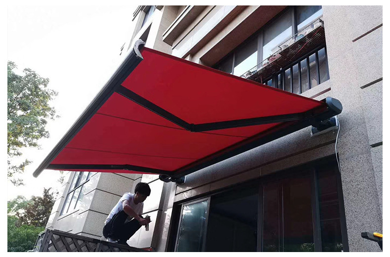 全盒户外电动伸缩篷遮阳棚 别墅庭院阳台遮阳防晒蓬雨棚伸缩雨棚